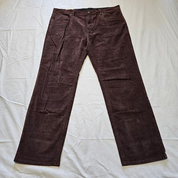 Prana Corduroy Sustainer Pants Slim Fit Tapered Leg Oak Barrel Brown 40x32 - Picture 1 of 9